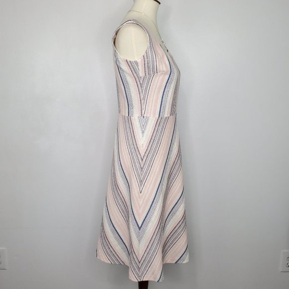 W by Worth Classic Timeless Woven Striped A-Line Career Professional Dress 4 - Picture 8 of 14